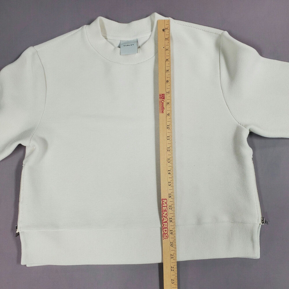 Varley Addelyn Sweatshirt Womens Size Small Side Zip Ribbing - Picture 4 of 11